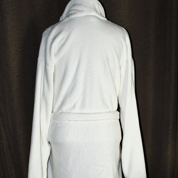 Hotel Fine Bath Fashions Luxury Plush White Robe - Unisex - Picture 4 of 6